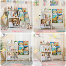 Kids 3-Tier Book Sling Shelf and Toy Storage Organizer