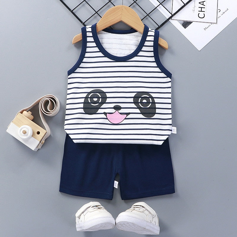 2PCS Cotton T-Shirts and Shorts Set for Toddler Boys Girls childrensterritory