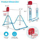 Kids Adjustable Gymnastics Bar with Basketball Hoop childrensterritory