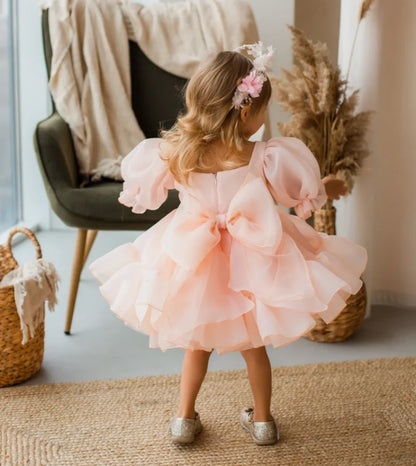 Tutu Flower Girl Dress with Big Bow for Birthday Party childrensterritory