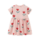 Kids Girls Korean Style Floral Print Summer Party Dress childrensterritory