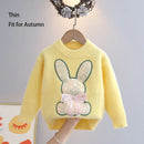 Kids Girls Cartoon Rabbit Design Fall Winter Pullover childrensterritory