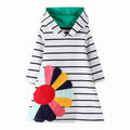 Long-Sleeved Cartoon Print Autumn Girls' Dresses