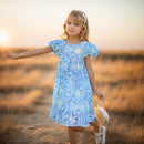 Stylish Printed Summer Party Dress for Kids Girls childrensterritory