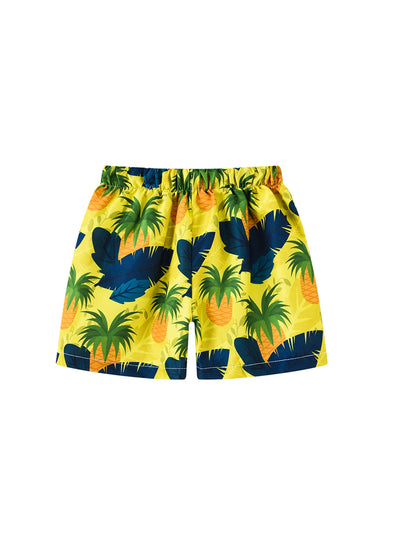 Kids Boys Cartoon Print Quick Dry Swim Shorts