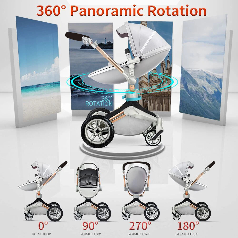 3-in-1 High Landscape Luxury Baby Stroller childrensterritory