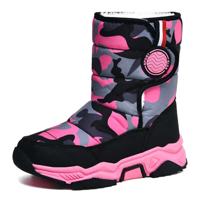 Kids Girls Boys Plush Waterproof Warm Snow Boots childrensterritory