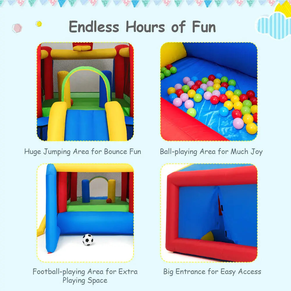 Kids Inflatable Slide Jumping Castle with 550W Blower childrensterritory