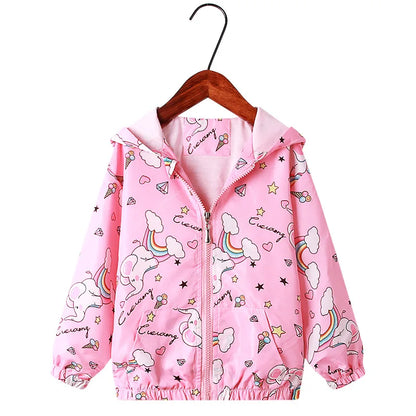 Kids Girls Lovely Cartoon Animal Design Hooded Jackets childrensterritory