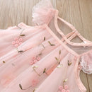 Sweet Flower Embroidery Girl Princess Dress childrensterritory