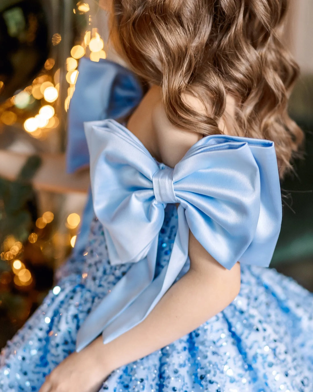 Pearl-sequined Off-Shoulder Girls Birthday Party Gown