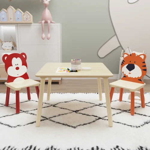 Kids Wooden Table and 2 Chairs Set/Art Desk
