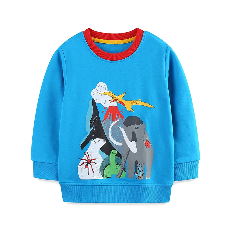 Full-Sleeve Cartoon Print Sweatshirts For Girls