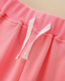 Little Girls Cute Dog Print Pink Casual Trouser for Autumn childrensterritory