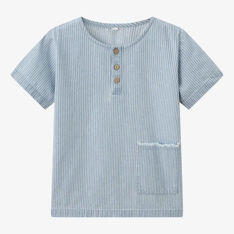 Matching Summertime Denim Outfit for Brother and Sister