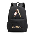 Canvas High School Backpack with Custom Letter Name
