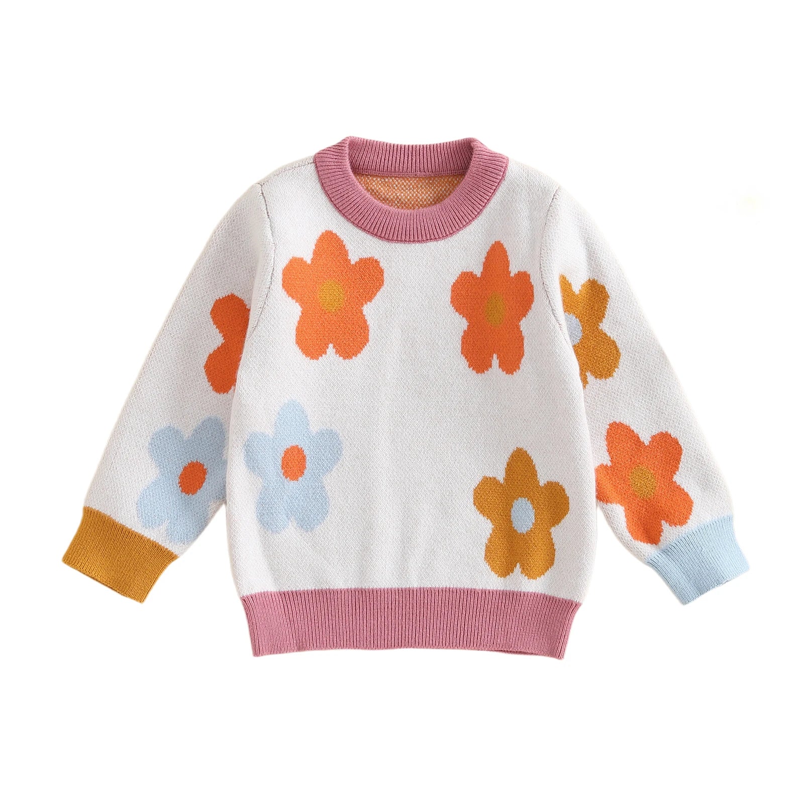 Baby Girl Floral Print Knit Sweaters childrensterritory