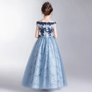 Child Girl's Elegant Long Luxury Party Gowns childrensterritory