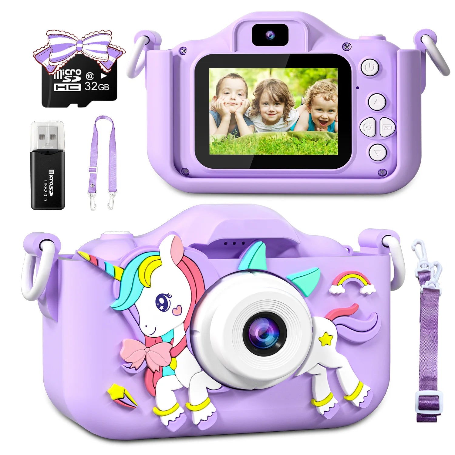 1080P HD Cartoon Unicorn Design Kids Mini Camera childrensterritory