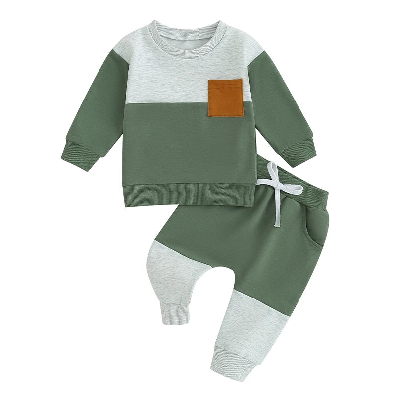Baby Boys' Long-Sleeved Casual Winter Clothing Set