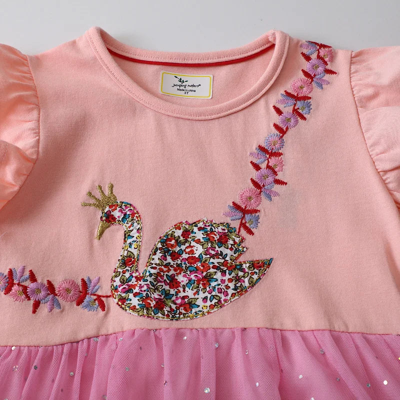 Kids Girls Flowers Embroidered Summer Cotton Dress