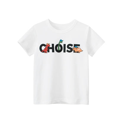 Cartoon Letter Printed Kids Boys Girls Loose Summer Cotton Top childrensterritory