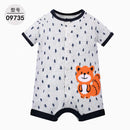 Baby Cartoon Print Cotton Short-Sleeve Summer Romper childrensterritory