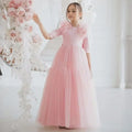 Tulle Flower Girl Dresses With Bow For Wedding Birthday
