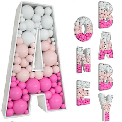 91.5CM Balloon Mosaic Letter Frame Box for Birthday, Baby Shower childrensterritory