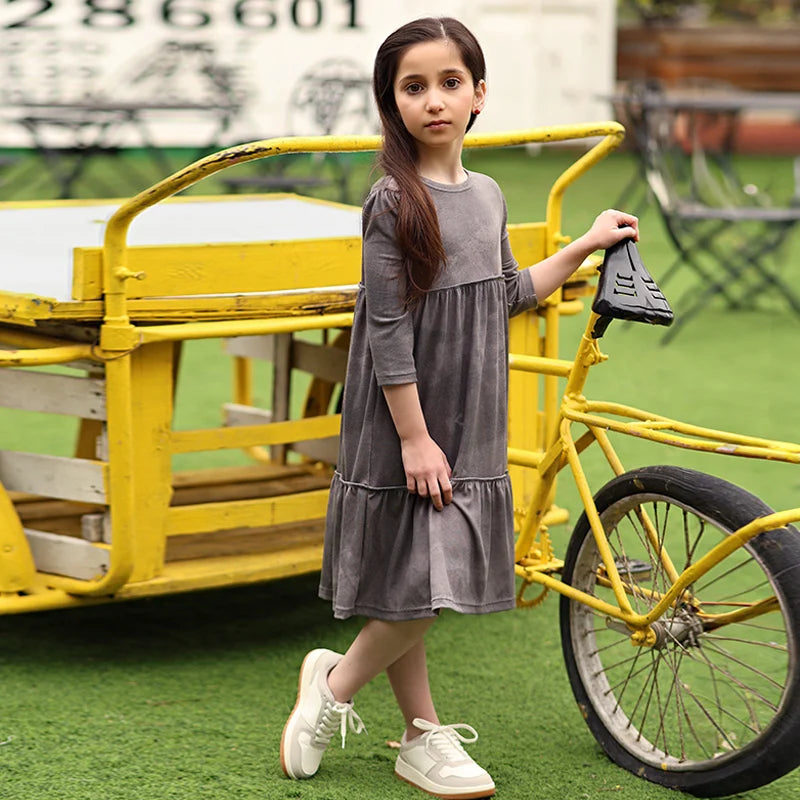 Ribbed Grey Melange Family Matching Clothing Sets