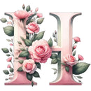 Self-Adhesive Pink Flower Letter Art Wall Decals childrensterritory