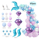 75/87/102 Pcs Little Mermaid Theme Party Balloon Arch Decorations childrensterritory