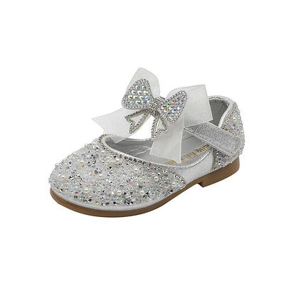 Little Girls Rhinestone Bowknot Design Party Shoes