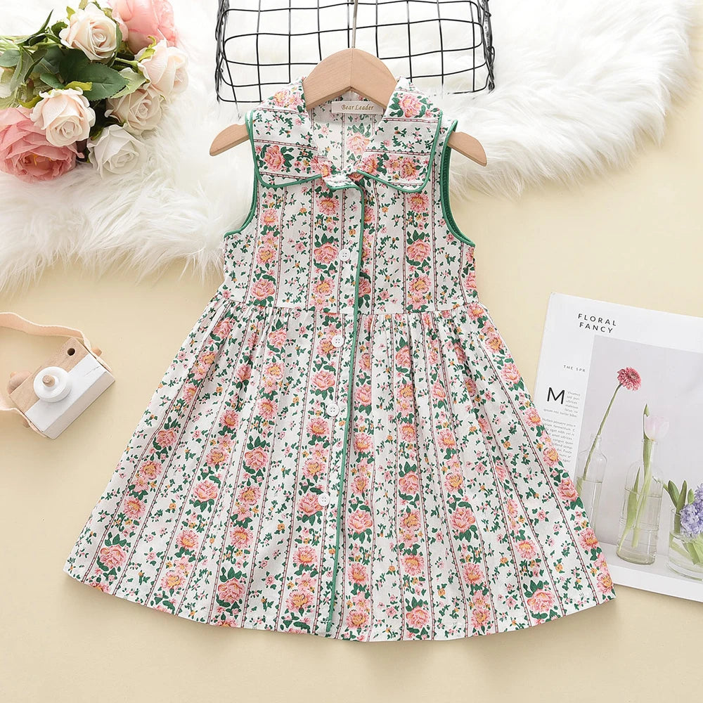 Kids Girls Floral Design Summer Princess Dresses childrensterritory