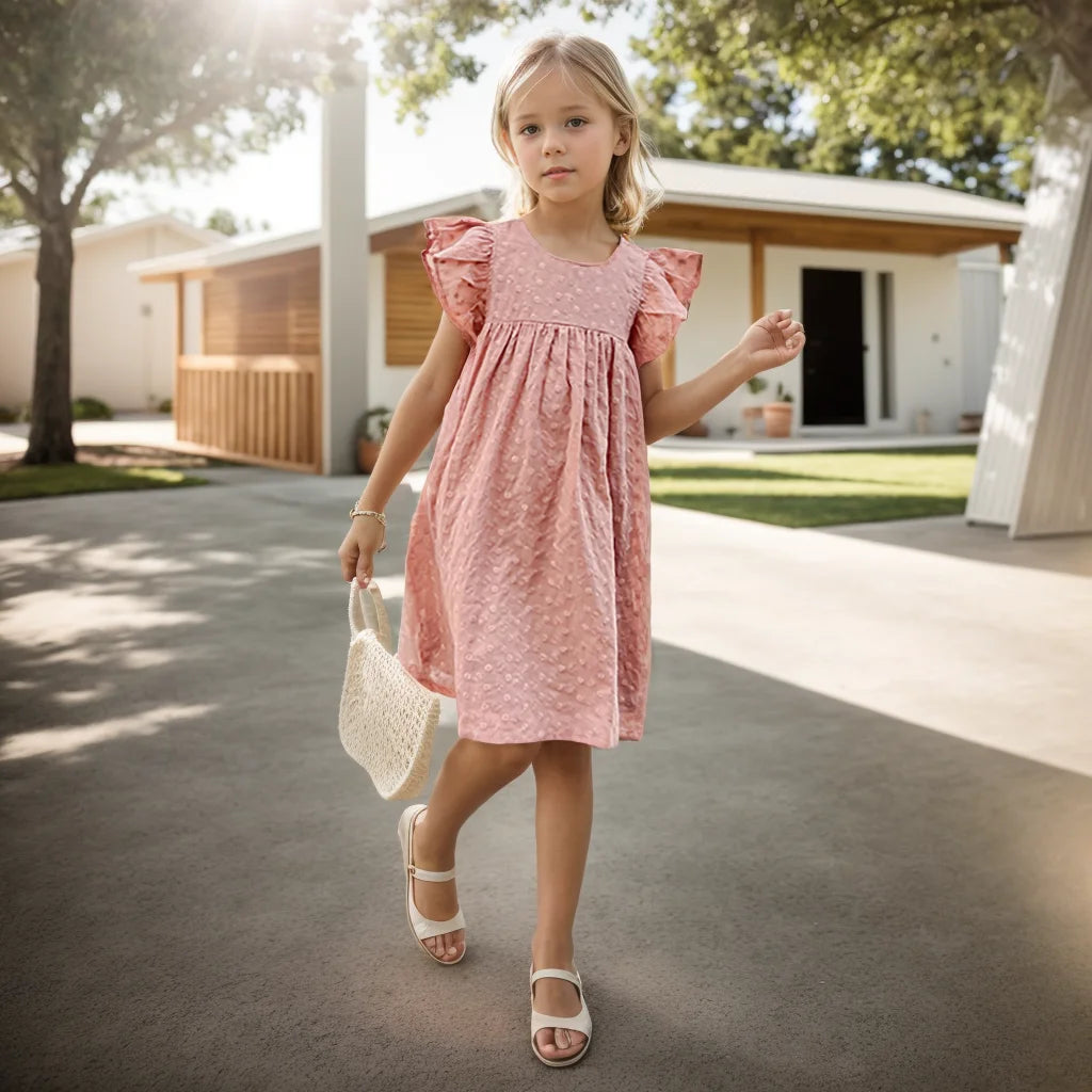 Kids/Teen Girls Floral Pattern Casual Style Dress For Summer