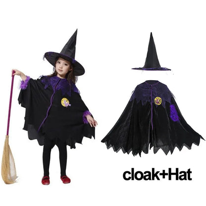 Kids Girls Fancy Cosplay Dresses for Halloween with Pumpkin Bag childrensterritory