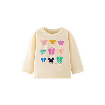 Full-Sleeve Animal Print Cotton T-Shirts For Girls childrensterritory