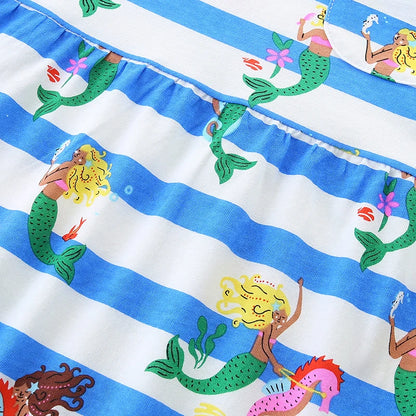 Kids Girls Cartoon Mermaid Design Summer Dress childrensterritory