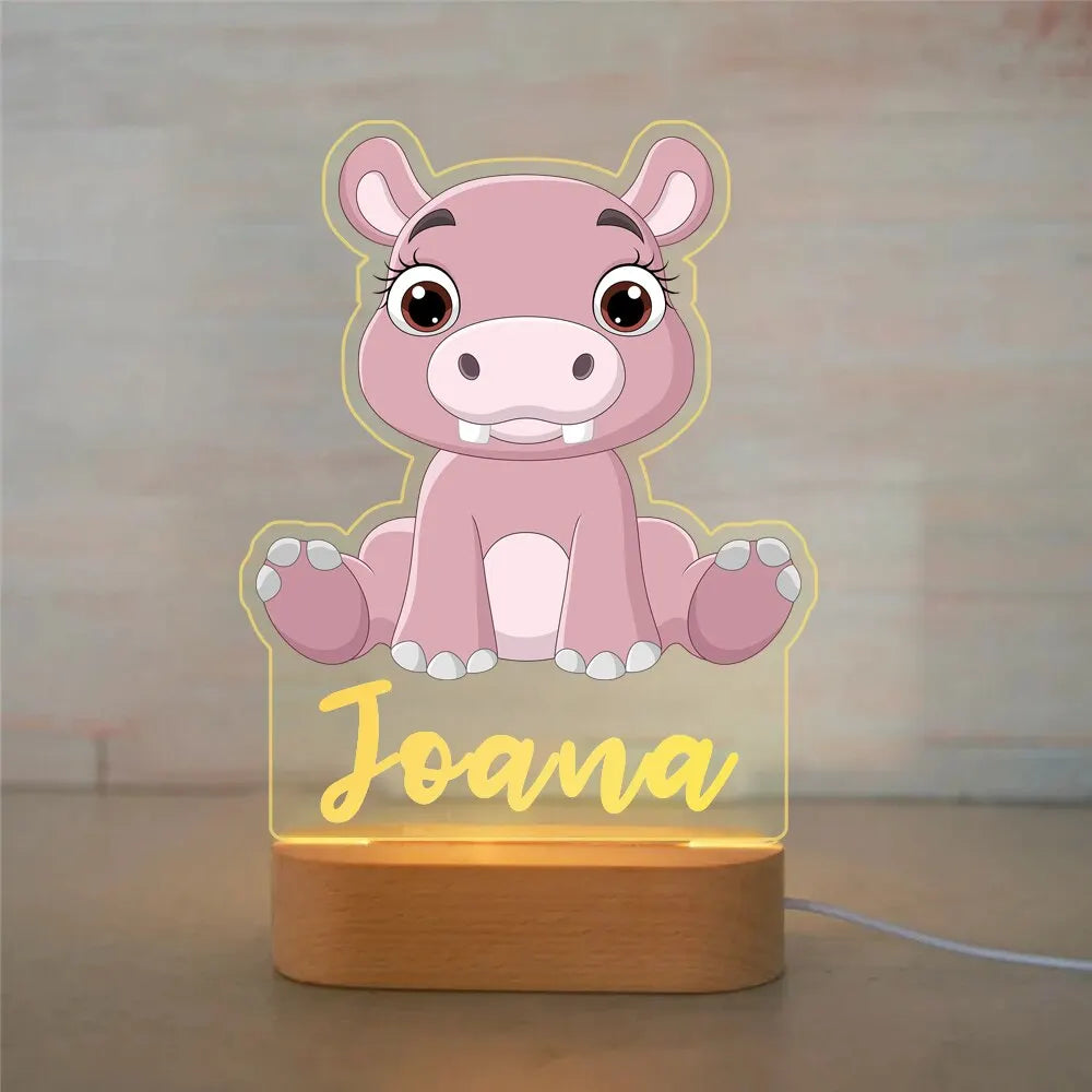Personalized Cartoon Animal Design Night Light for Kids Room childrensterritory