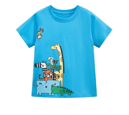 Kids Boys Cartoon Animals Fashion Print T-shirts childrensterritory