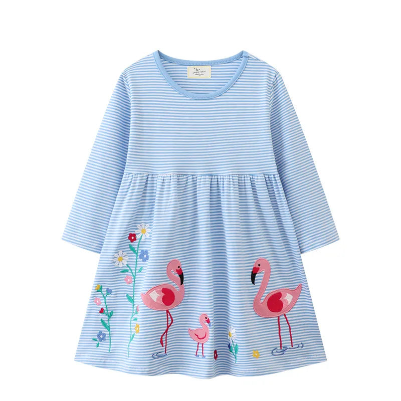Kids Girls Cartoon Animal Design Princess Dress for Autumn childrensterritory