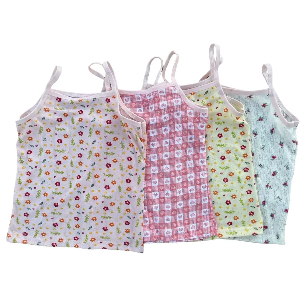 3Pc/Lot Little Girls Cartoon Design Cotton Tops