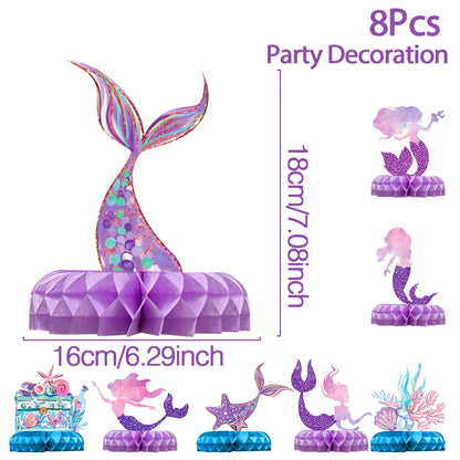 Mermaid-themed Kids Birthday Party Decorations and Tableware Set