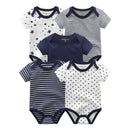 Cartoon Print Sleeveless 5Pieces Newborn Cotton Bodysuits childrensterritory