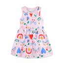 Cartoon Fruits Print Kids Girls Summer Holiday Dresses