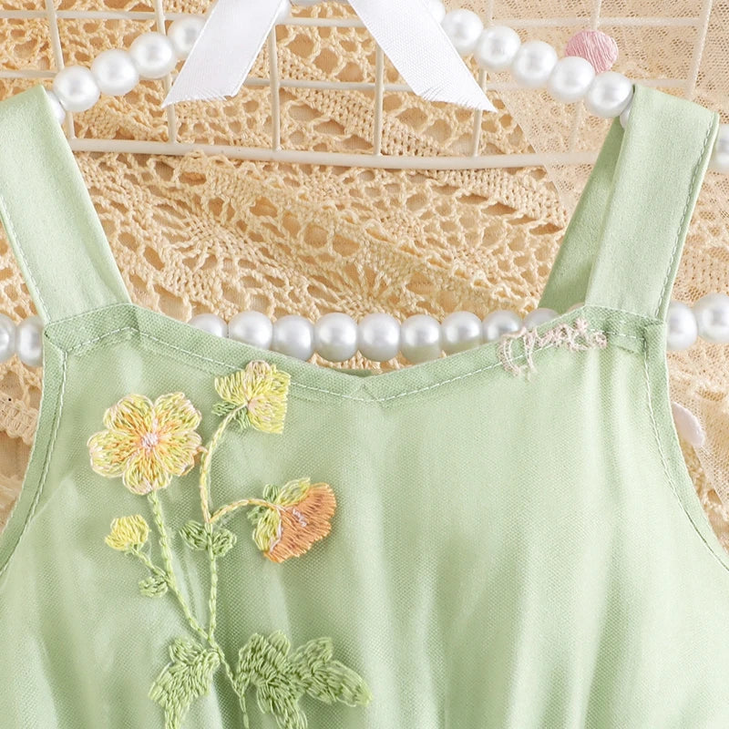 Floral Embroidery Baby Girls' Tulle Princess Dresses