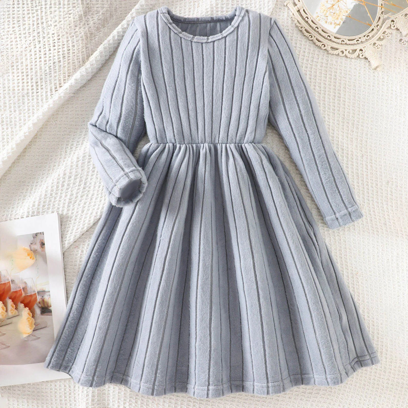 Girls’ Long-Sleeve Elegant Winter Dresses