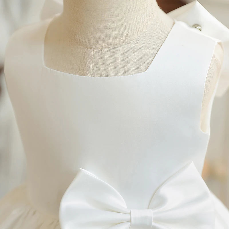Toddler Girl Elegant Sleeveless First Communion Dress