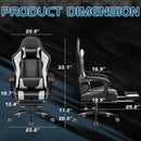 Adjustable Gaming Chair with Footrest and Massage Lumbar Support childrensterritory