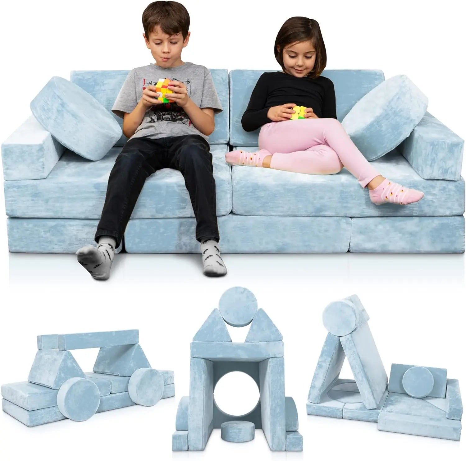14pcs Modular Kids Play Couch for Bedroom and Playroom childrensterritory
